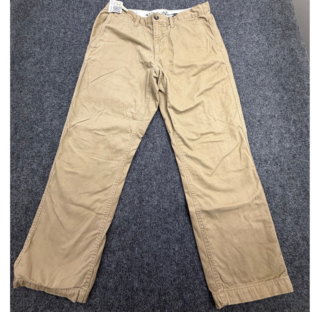 Eddie Bauer Pants Mens 34x30 Khaki Cotton Flannel Lined Legend Chino Gorpcore
